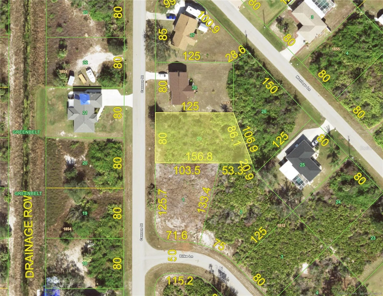 Cleared buildable lot