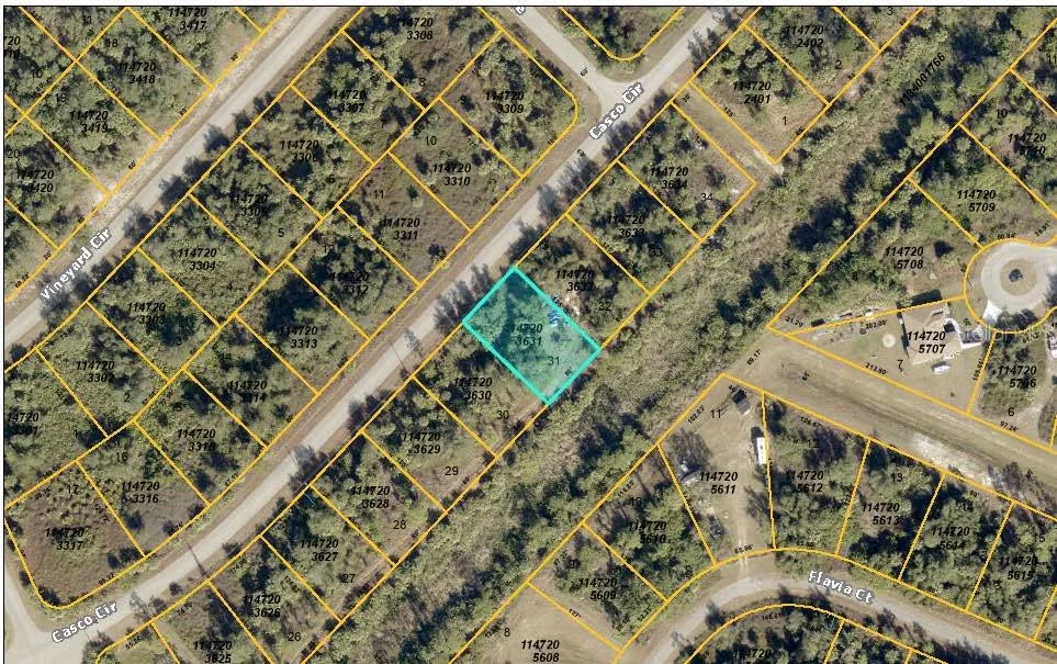 Aerial view of lot location