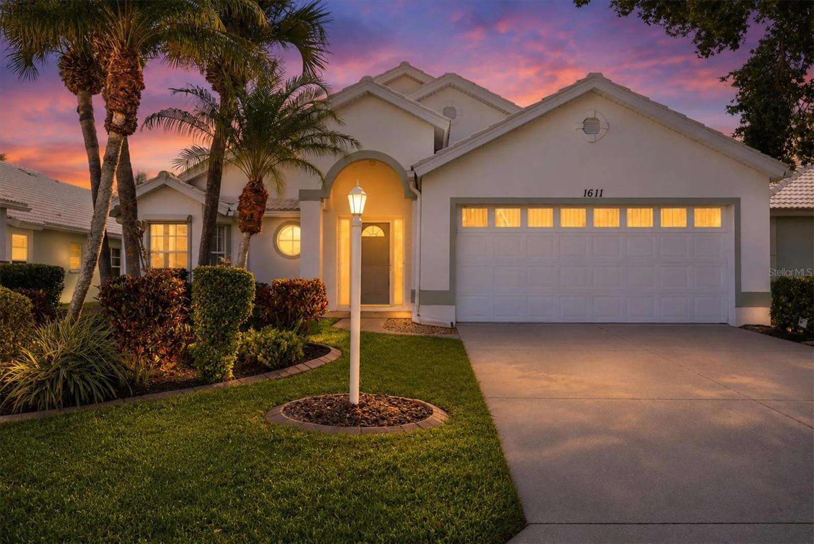 Front of home at twilight