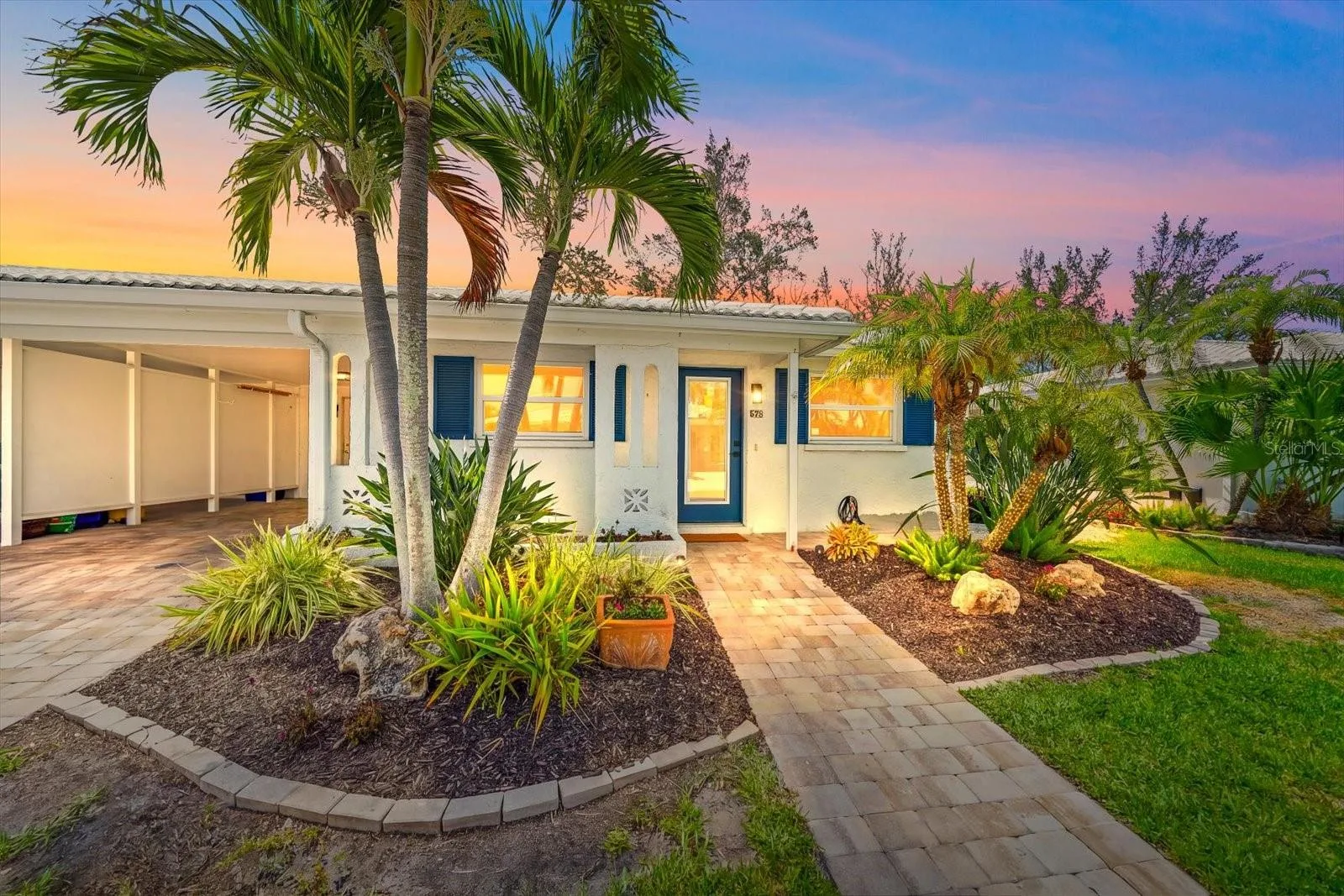 Twilight exterior of home