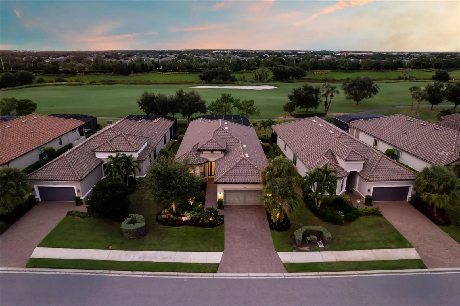 Aerial view of 12807 Sorrento on the 11th fairway in Esplanade